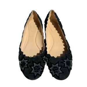 Chloe Lauren Flats Black Velvet